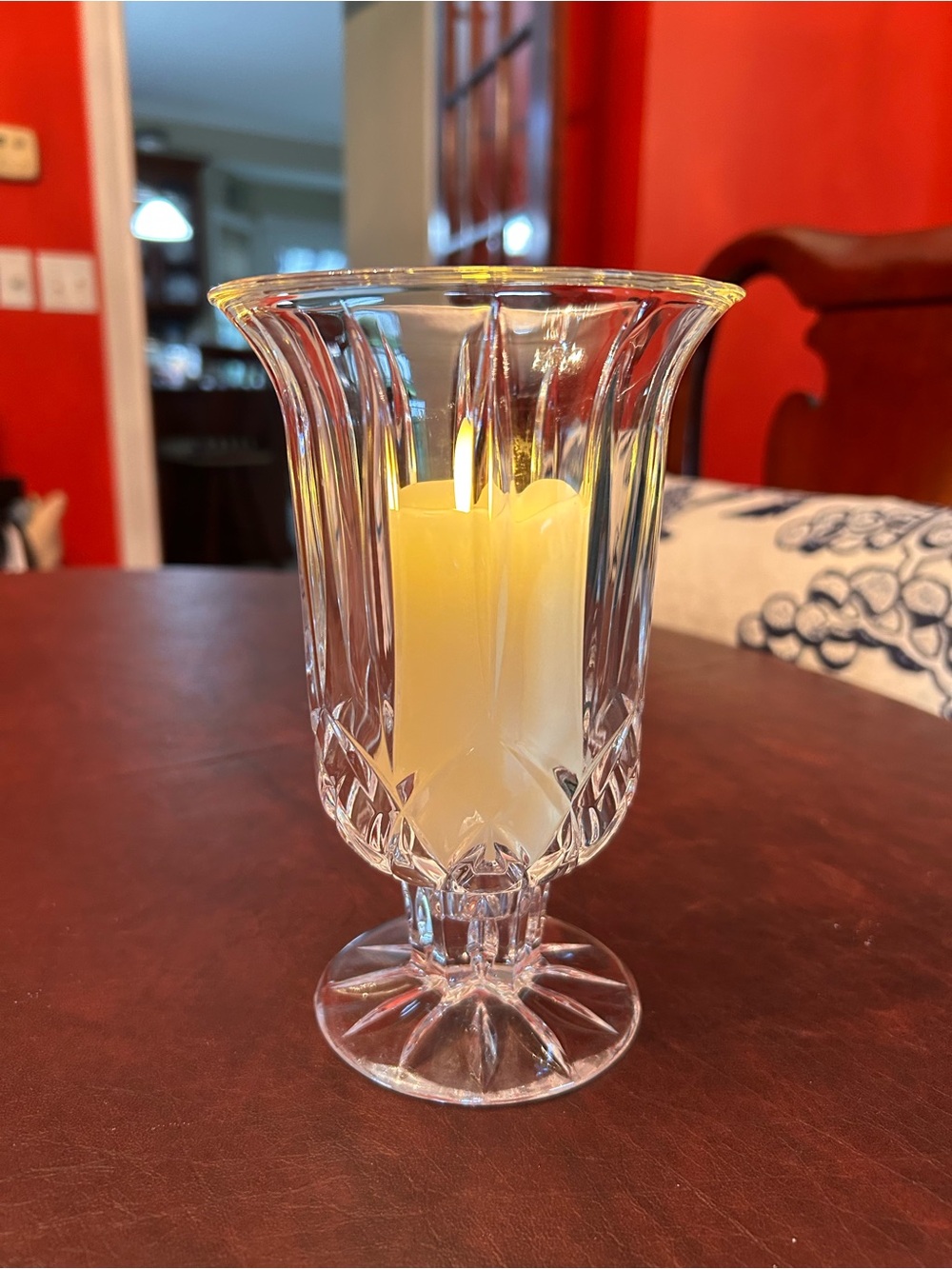 Clear 24 Lead Crystal Candle Holder or a vase  for small bouquet by DePlomp